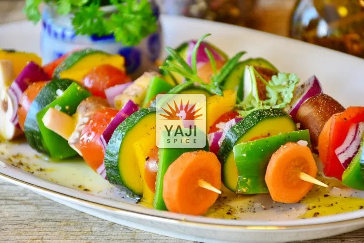 Grilled Veggie Suya Skewers