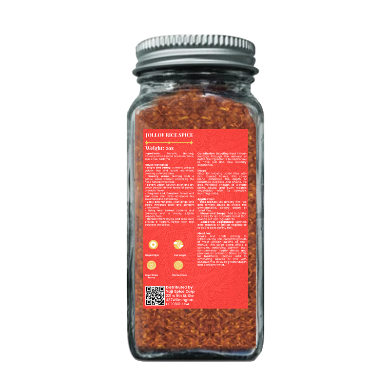 Yaji Spice Jollof Rice Spice Bottle Back
