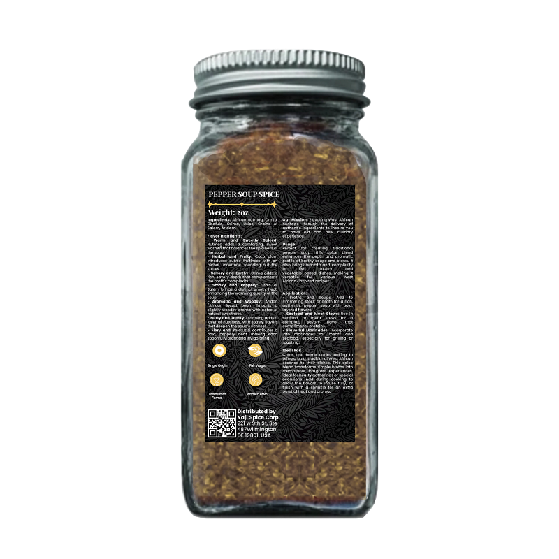 Yaji Spice Pepper Soup Spice Blend Bottle Back